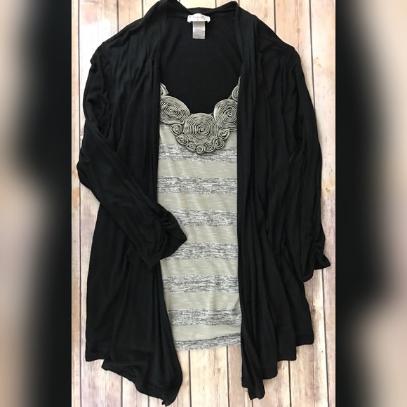 Lavish Tops - Cardigan with attached Blouse
