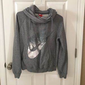 Gray Funnel Neck Hoodie