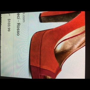 Red size 9 peep toe pumps