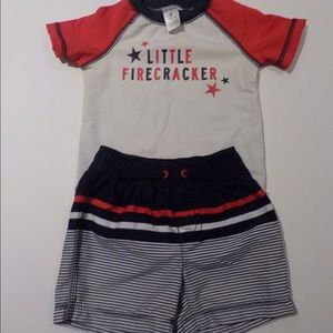 SOLD Carter's 9m Red White Blue 2 Piece Swim Suit