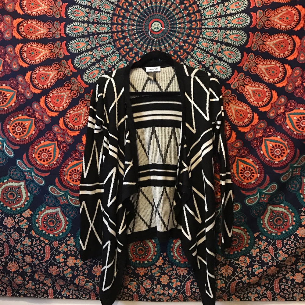 Black and white cardigan