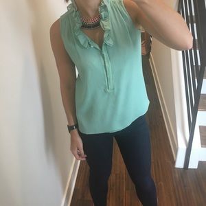 Ruffled Silk Chiffon Blouse