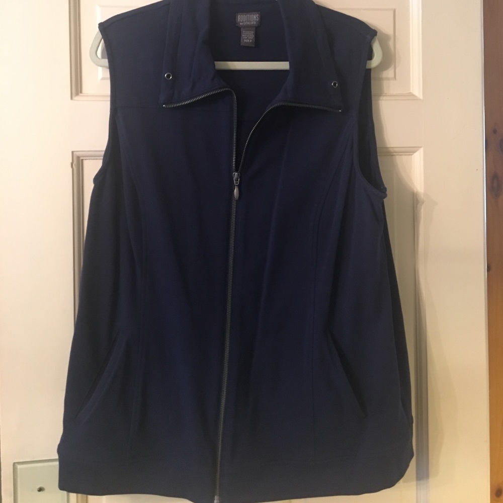NWOT Chico's Navy Blue Cotton Vest