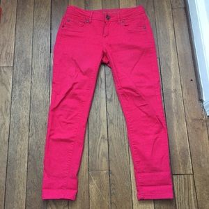 Simply Vera Dark Pink Skinny Ankle Jeans