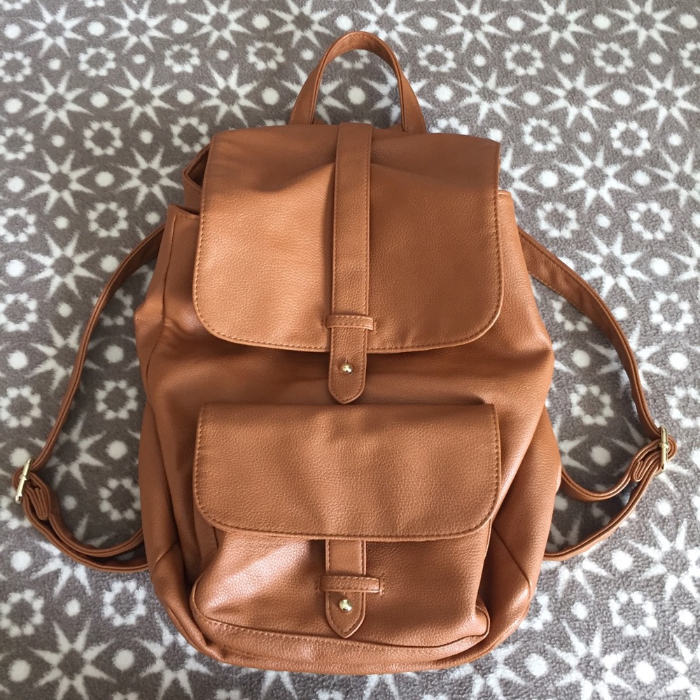 F21 faux leather backpack