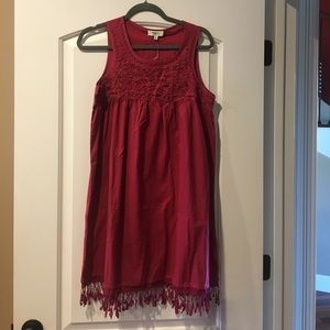 Cranberry color cotton dress