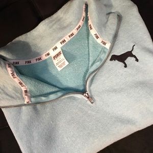 PINK Mint Blue Half Zip