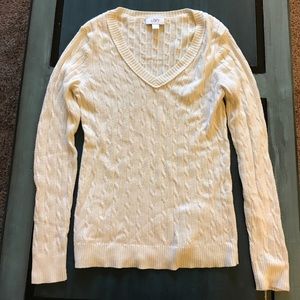 Cream colored cable knit sweater from Ann Taylor