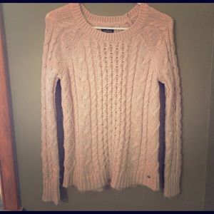 Shimmery cable knit sweater