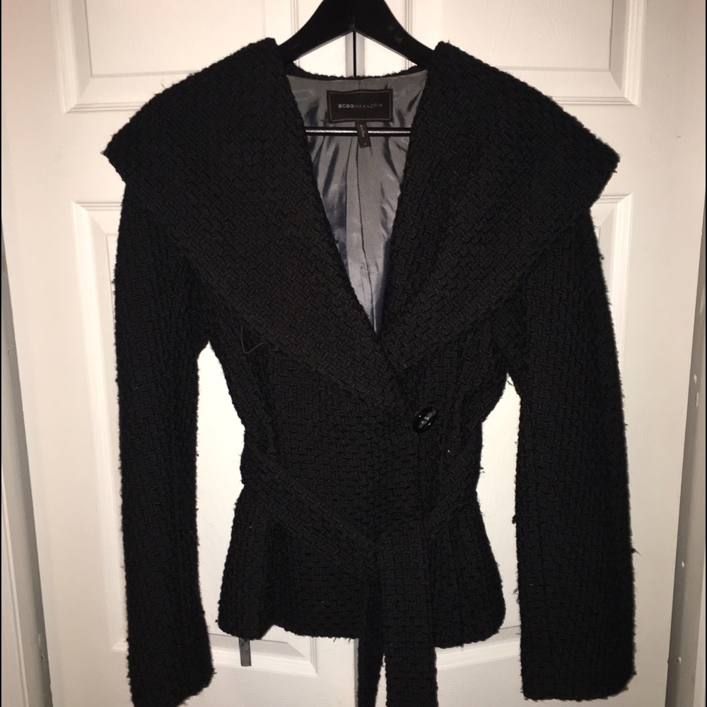 BCBGmaxazria Wrap Wool Coat with Oversized Hood