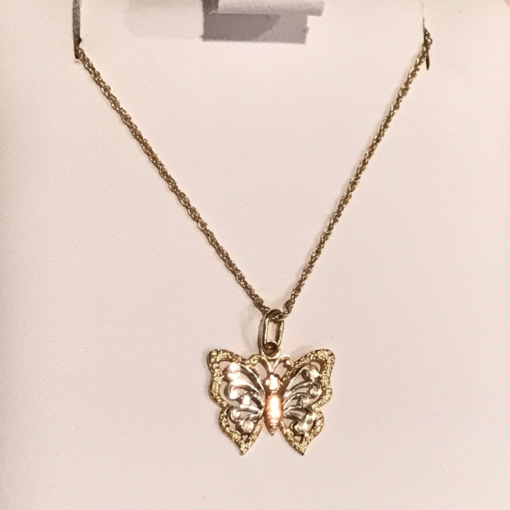 14k Butterfly Necklace