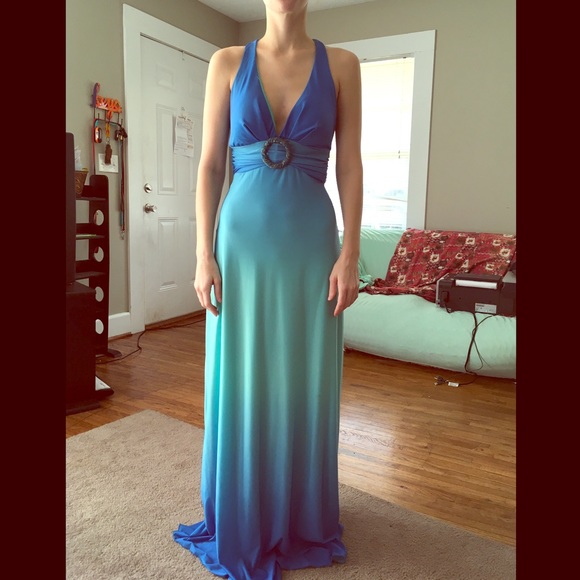 Blue Ombré Formal Dress SZ S - Picture 1 of 3