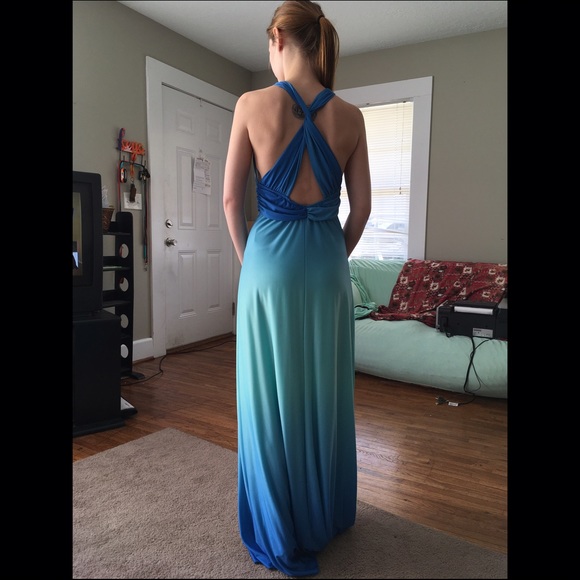 Blue Ombré Formal Dress SZ S - Picture 2 of 3