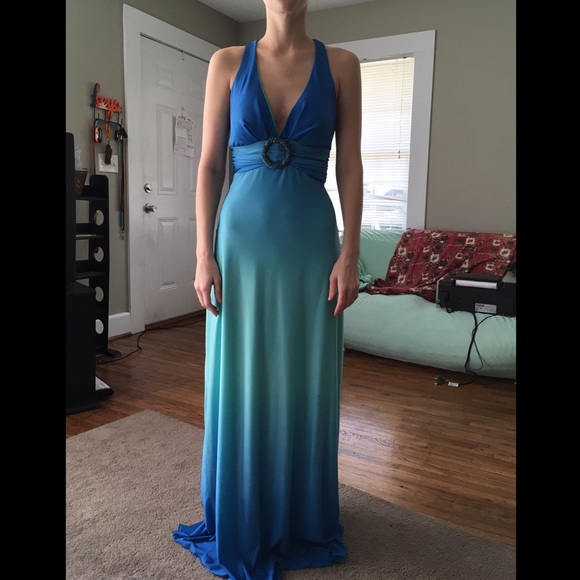 Blue Ombré Formal Dress SZ S - Picture 3 of 3