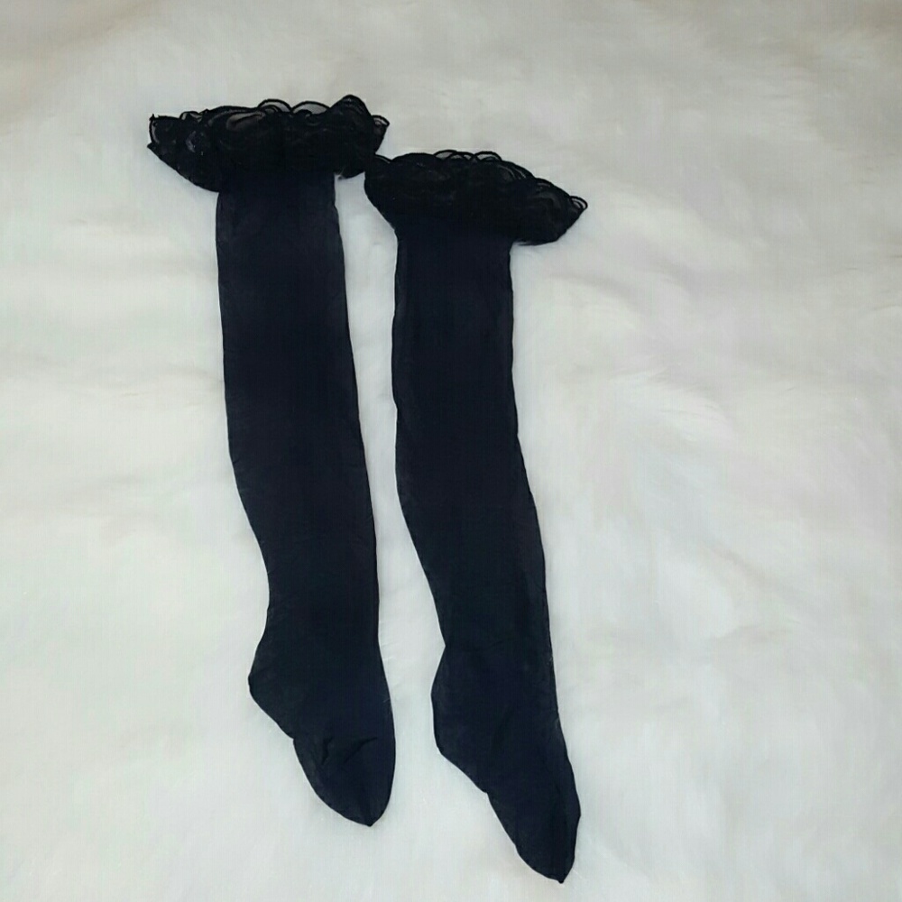 NWOT Navy blue sheer thigh highs sz 0 or XS