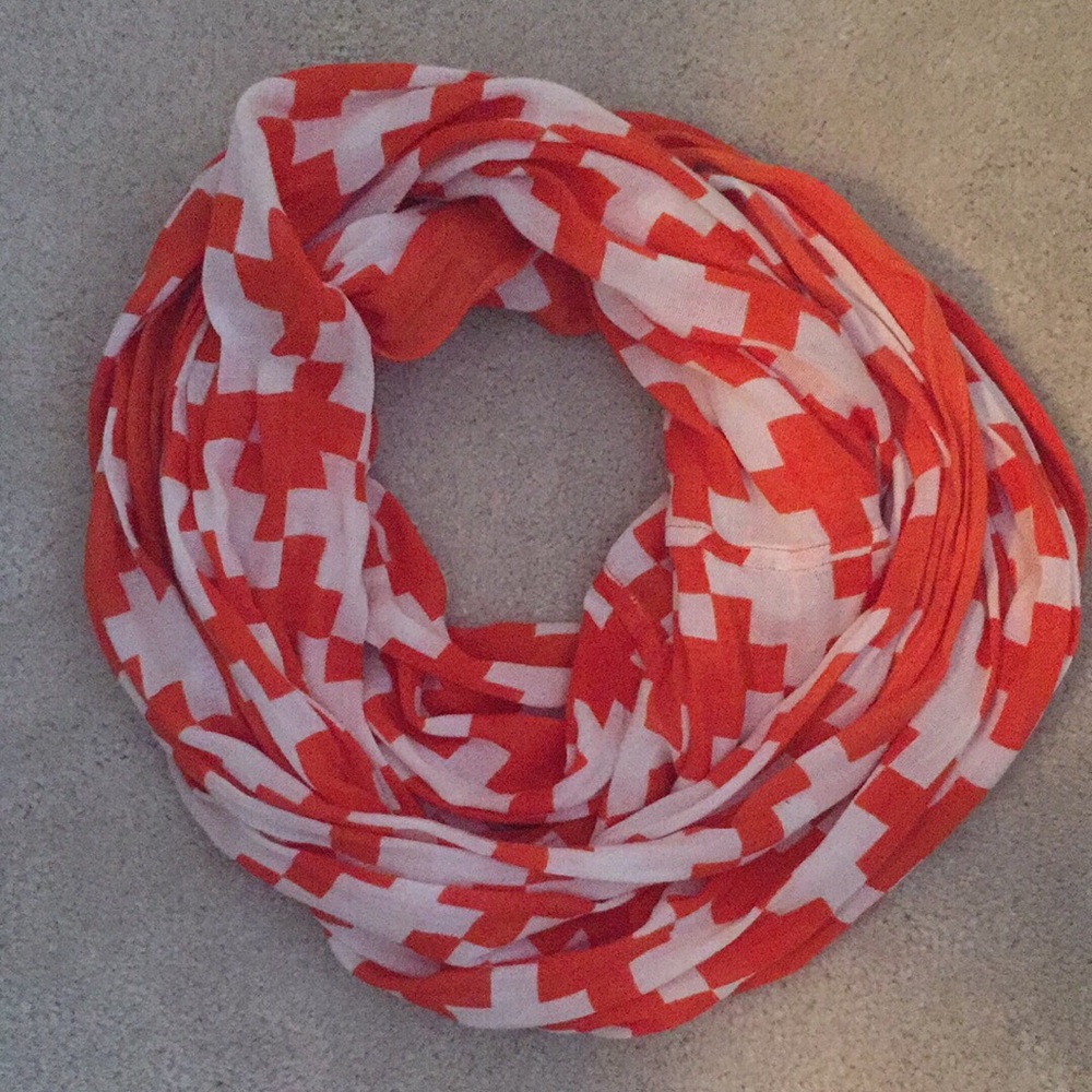 Orange patterned infinity scarf!