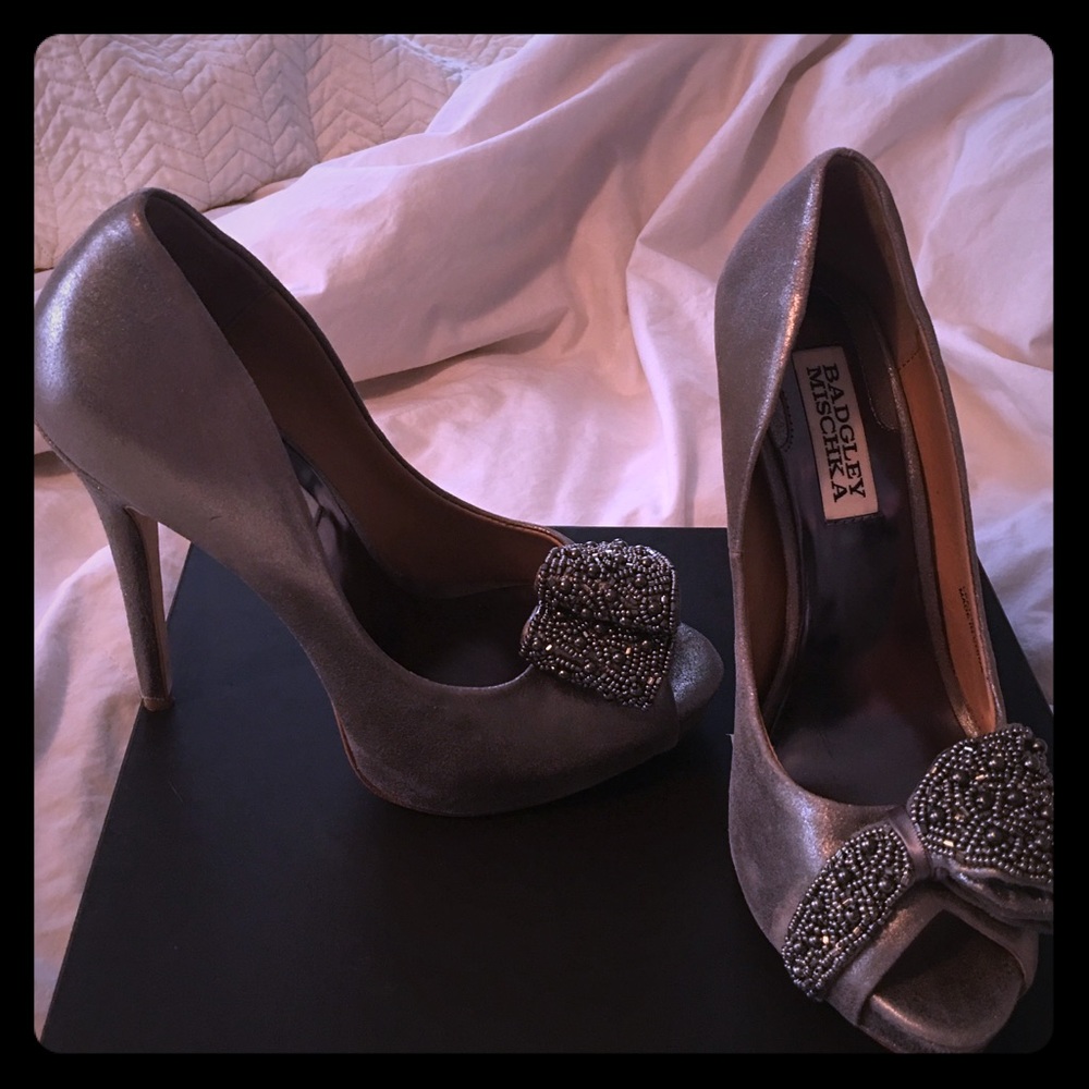 Silver Badgley Mischka Heels
