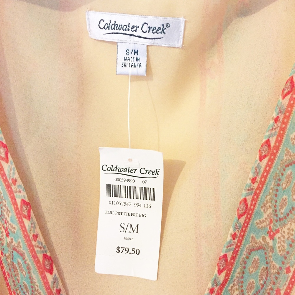 🎉HP2/7/17 NWT Yellow Coldwater Creek Sheer Kimono - Picture 3 of 5