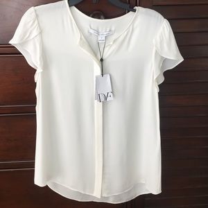NWT DVF Toni Cream Blouse