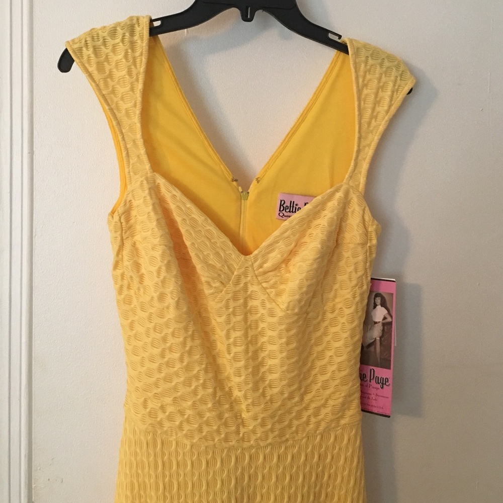 Yellow Betty Page midi dress