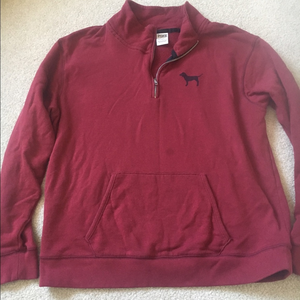 Victoria Secret Pink Large Half Zip Sweatshirt