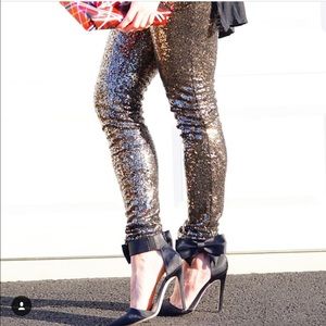 Black and Gold sequin pants