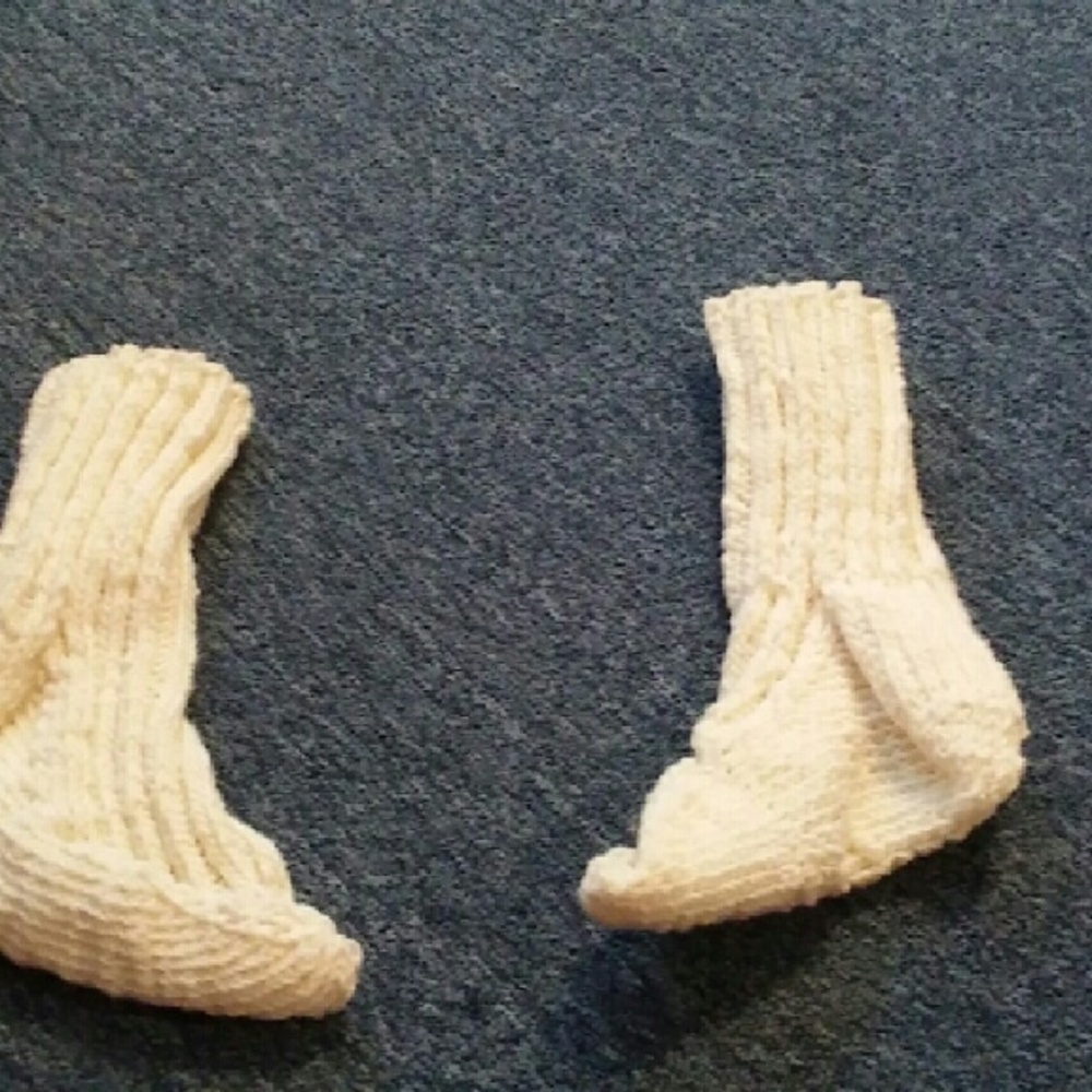Handmade offwhite glitter socks