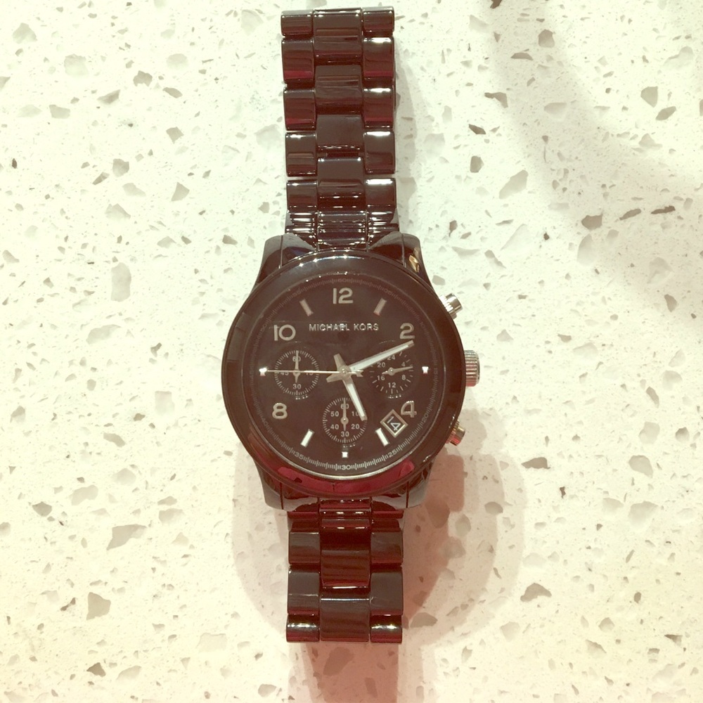 Michael Kors Black Cheramic Watch - Picture 4 of 6