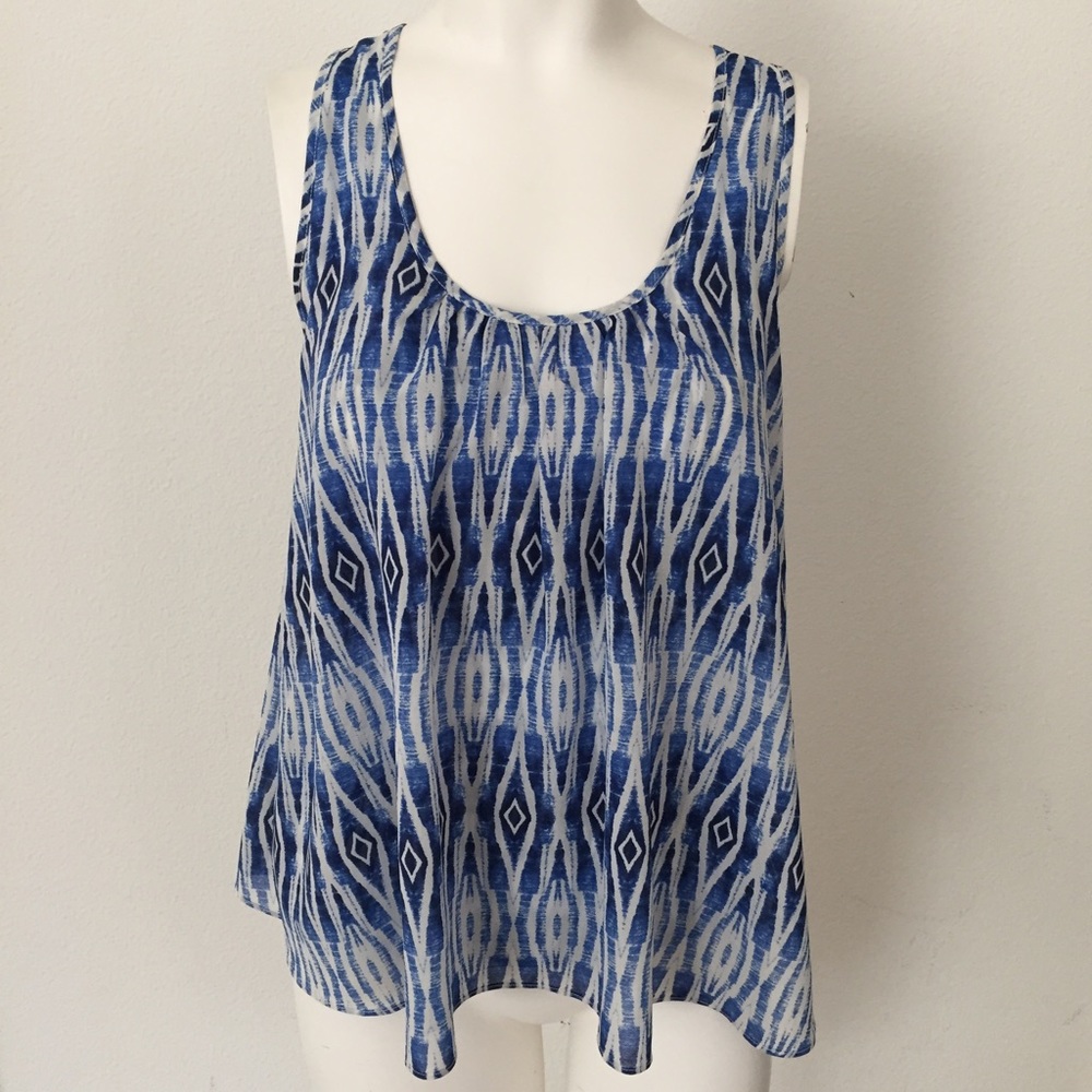 Anthropologie Meadow Rue Blue Merlon Swing Top