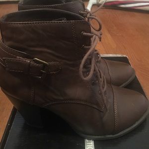 Brown Lace Up Booties