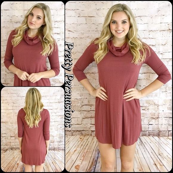 NWT Rust Cowl Neck Shift Dress - Picture 4 of 4