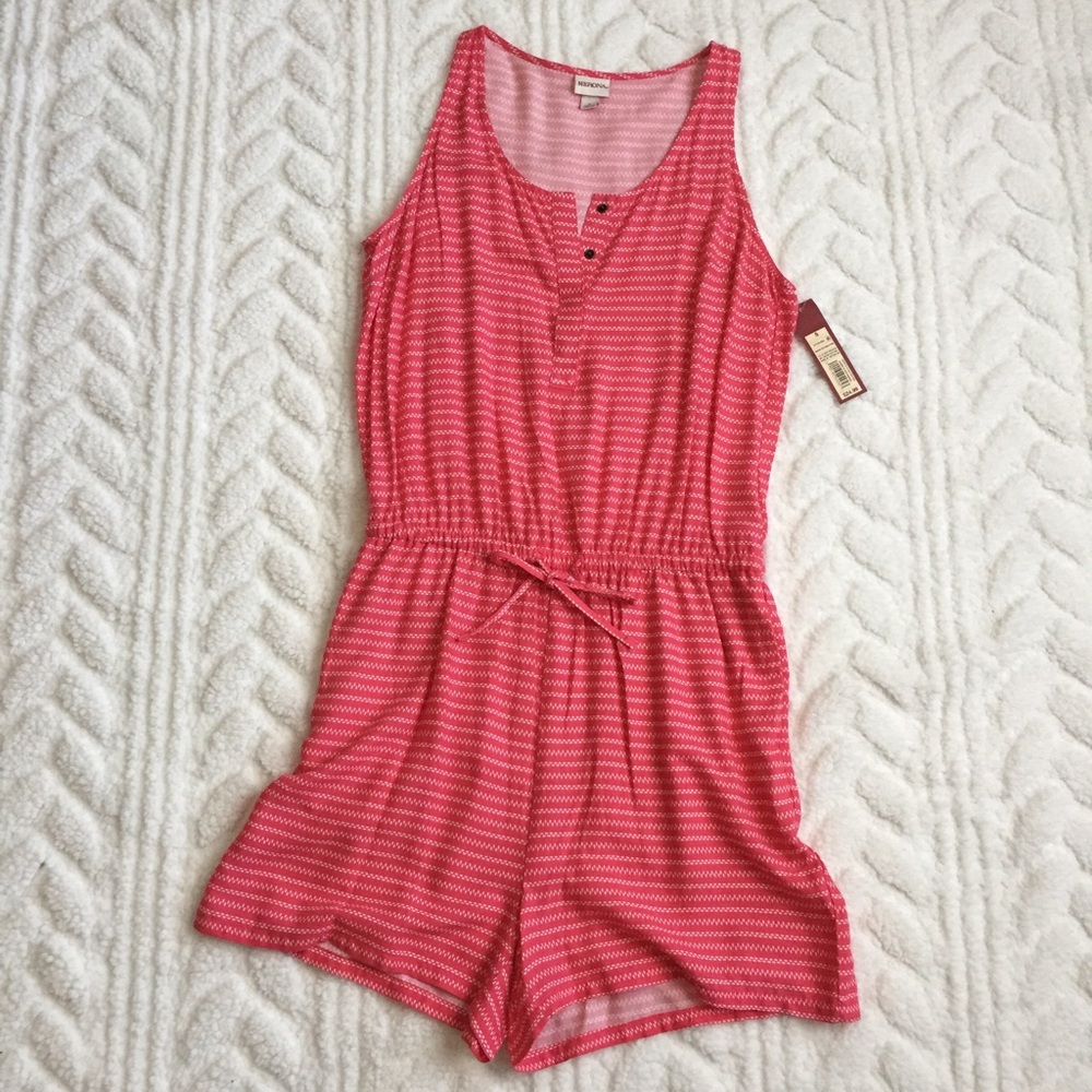 Merona coral patterned romper