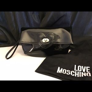 Love Moschino Black Patent Clutch