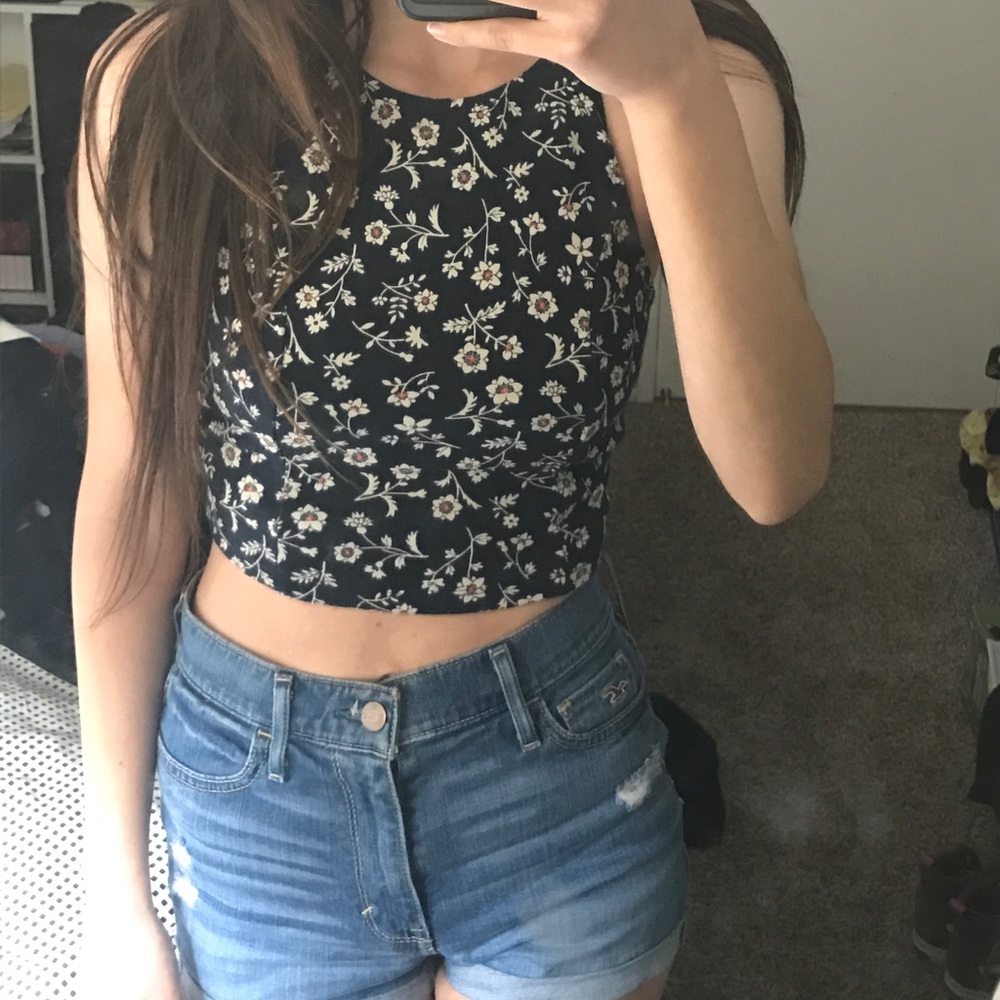 Floral hollister crop top