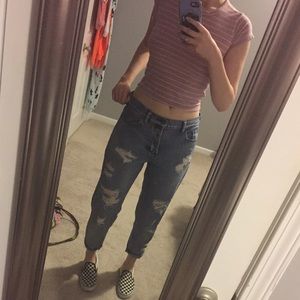 brandy melville ripped boyfriend jeans