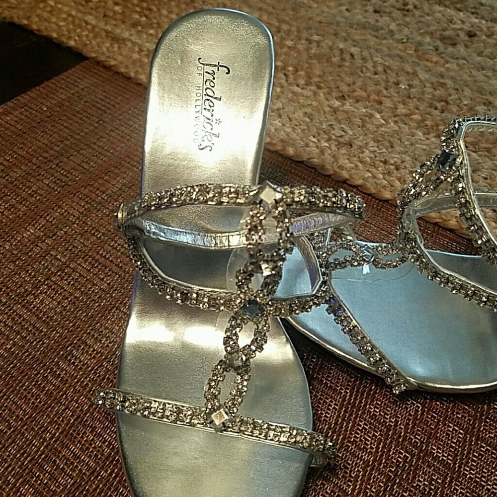 Sexy silver and diamond studded heels