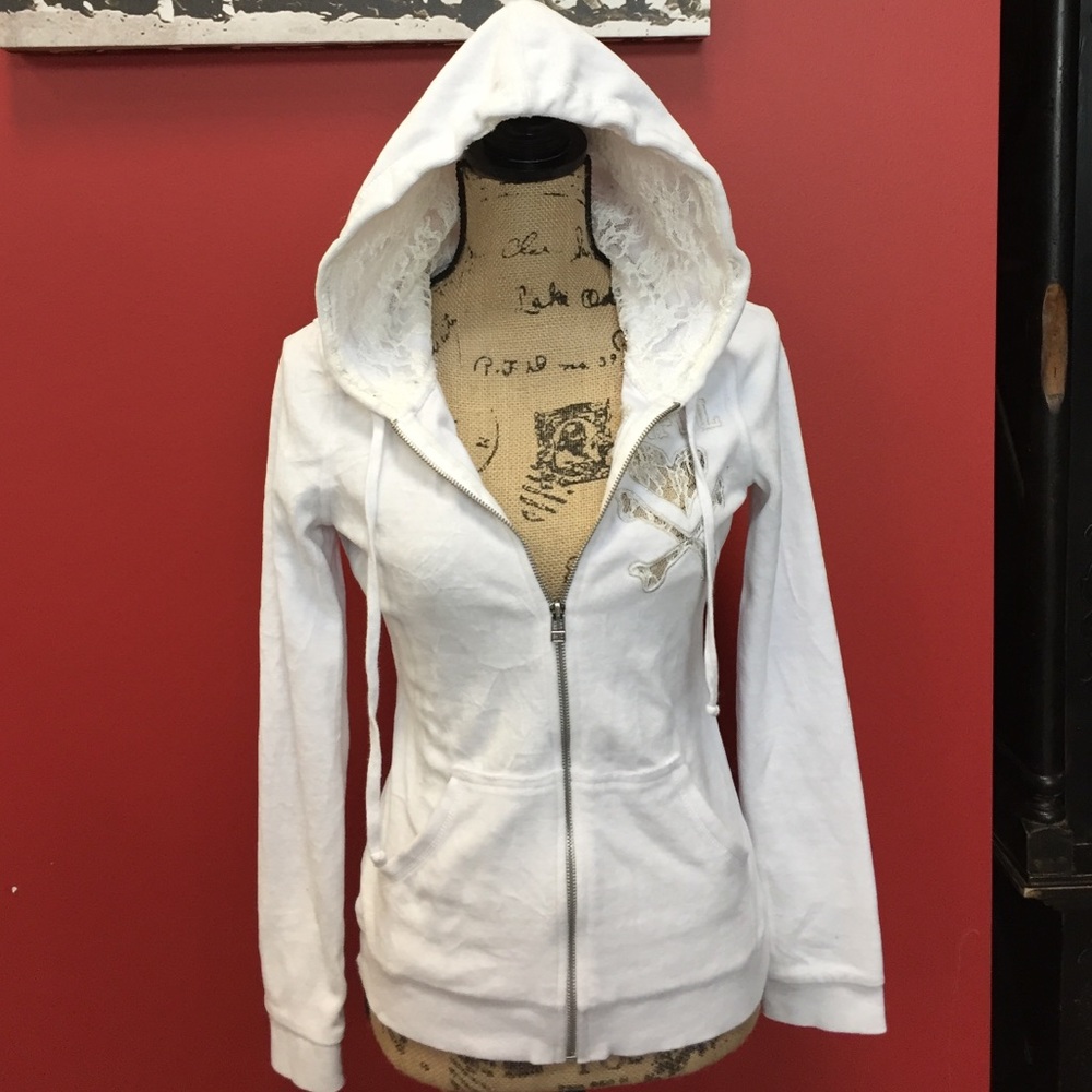 Sinful velour and lace hoodie