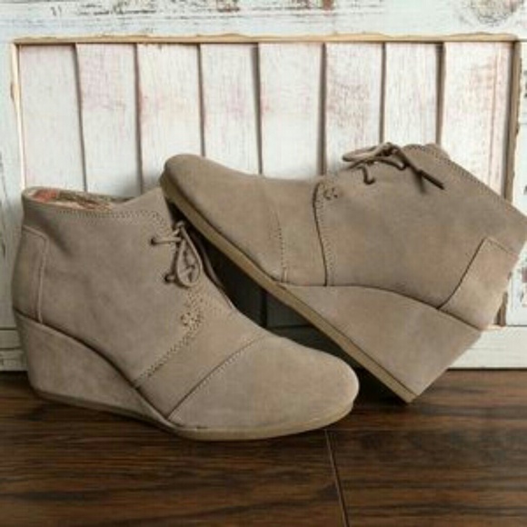 TOMS Shoes - Toms Taupe Suede Wedge