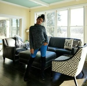 Grey turtleneck sweater