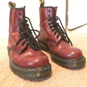 Maroon doc martens