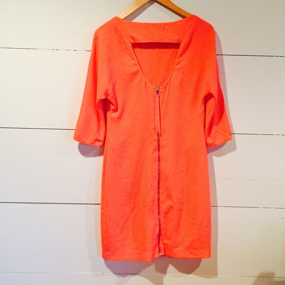 Anna Grace Coral Cutout Dress - Picture 3 of 4