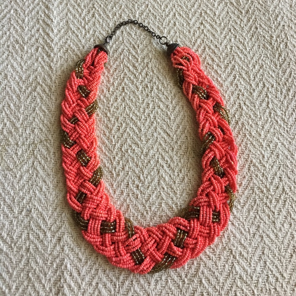 Coral & Gold Statement Necklace
