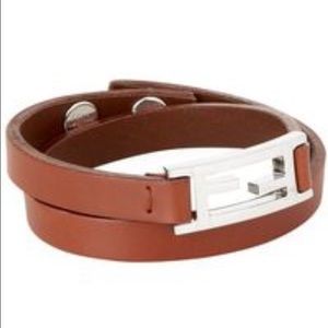 Fendi leather wrap bracelet