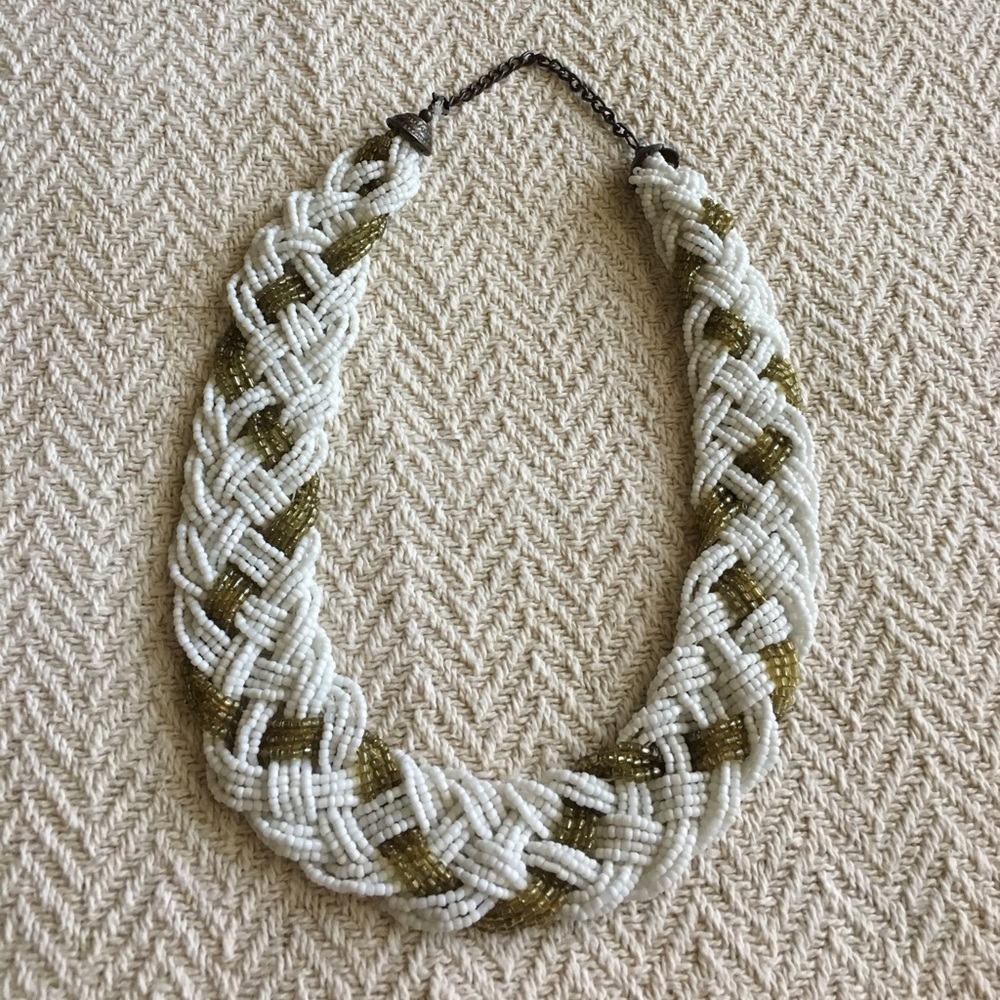 White & Gold Statement Necklace