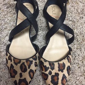 Dyed Calf Fur ballerina flats