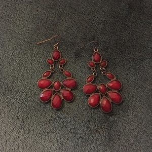 Burgundy Dangly Earrings