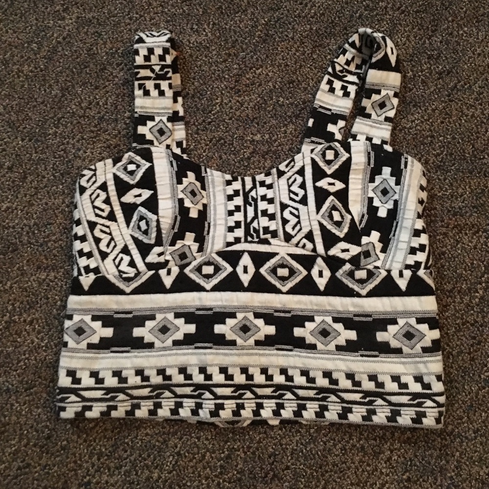 Tribal print crop top