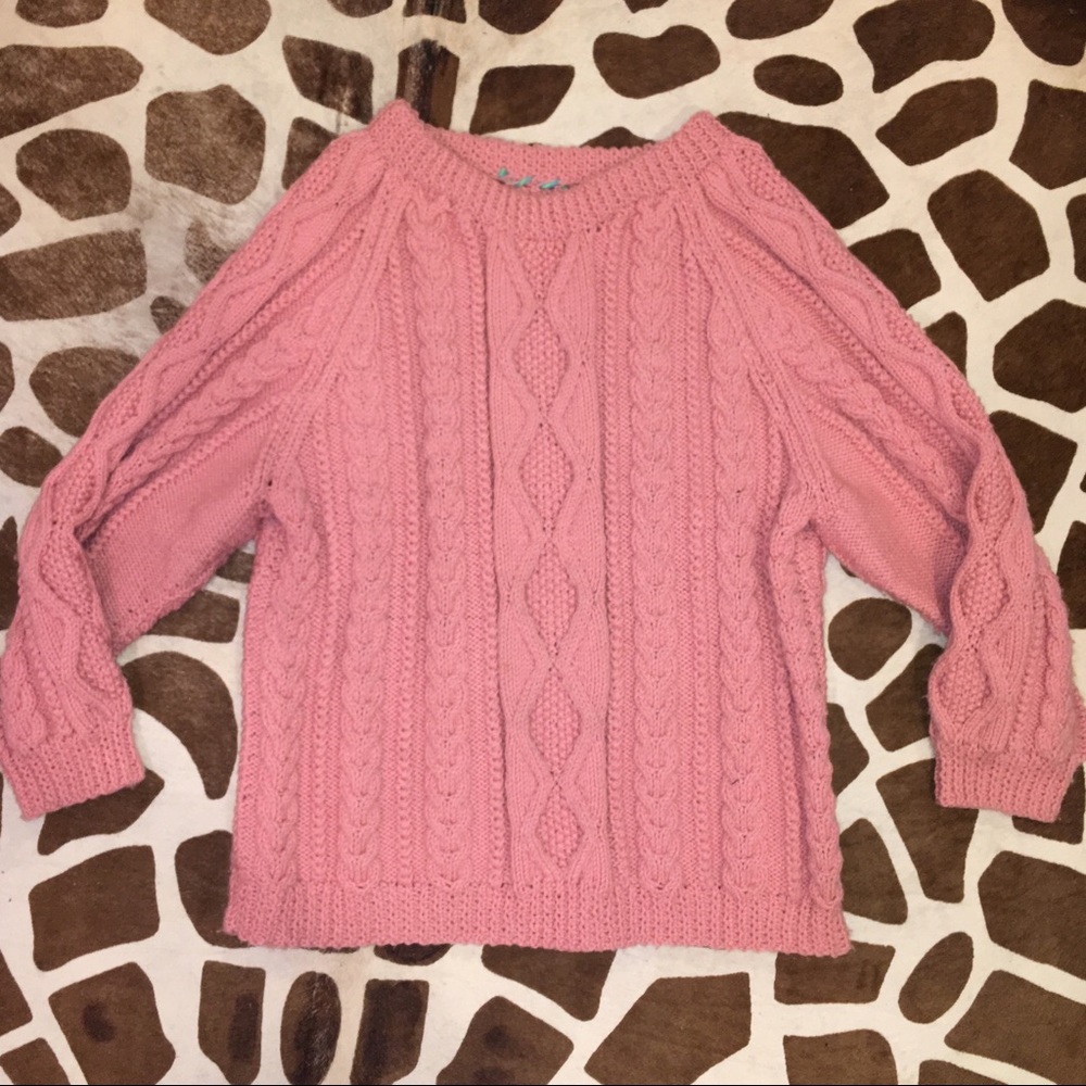 Thick Vintage Oversize Pink Sweater