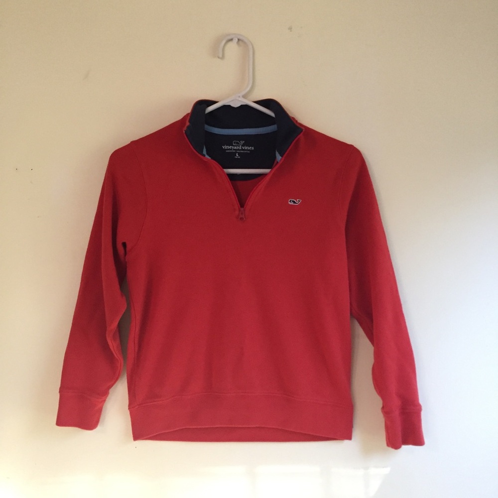 Vineyard Vines Child's Red 1/4 Zip Pullover