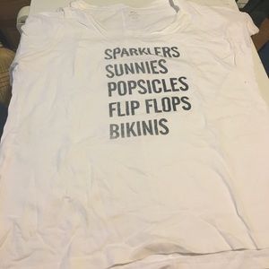 White plain over sized tee with words